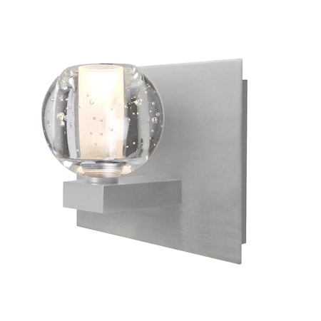 Besa Lighting Boca Vanity, Clear Bubble, Satin Nickel Finish, 1x3W LED 1WF-BOCABB-LED-SN